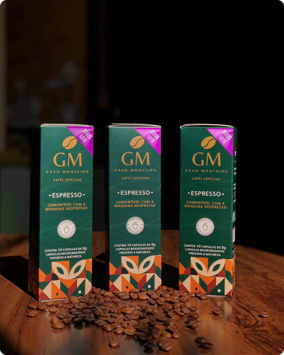 Kit 100 cápsulas - 10x Café especial Mundo Novo em cápsulas (Compatível com Nespresso)